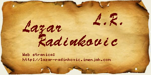 Lazar Radinković vizit kartica